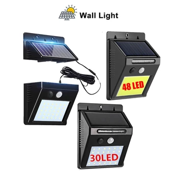 

48/30 led Solar Light PIR Motion Sensor Ip65 Waterproof Outdoor street wall garden lamp rotable Remote Control integrated or sep