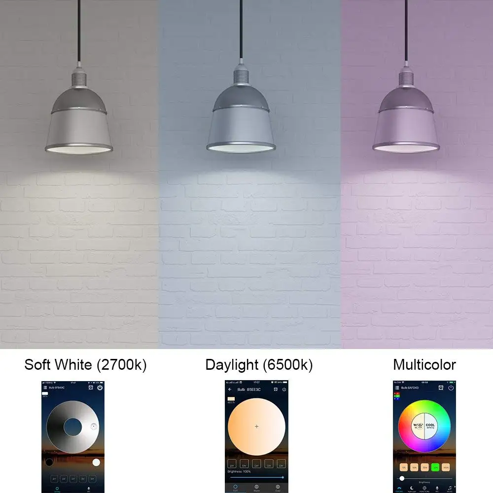 Умная Светодиодная лампа с таймером и Wi Fi E26 E27 RGB 50 Вт эквивалент Homekit совместима