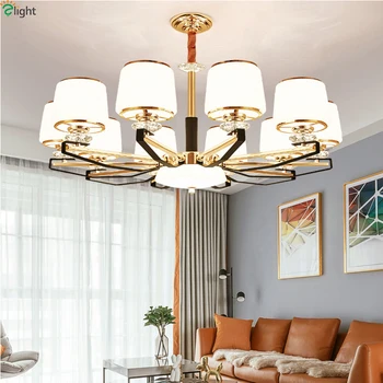 

Modern Gold Black Metal Led Chandeliers Lighting Glass Living Room Led Pendant Chandelier Lights Bedroom Hanging Lamp Fixtures