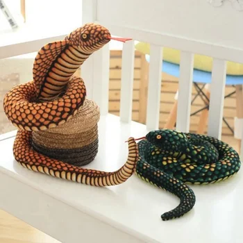 

Plush Toys Dolls Simulation Cobra And Python Snake Soft Animal Stuffed Toy For Kids Children Funny Birthday Party Christmas Gift