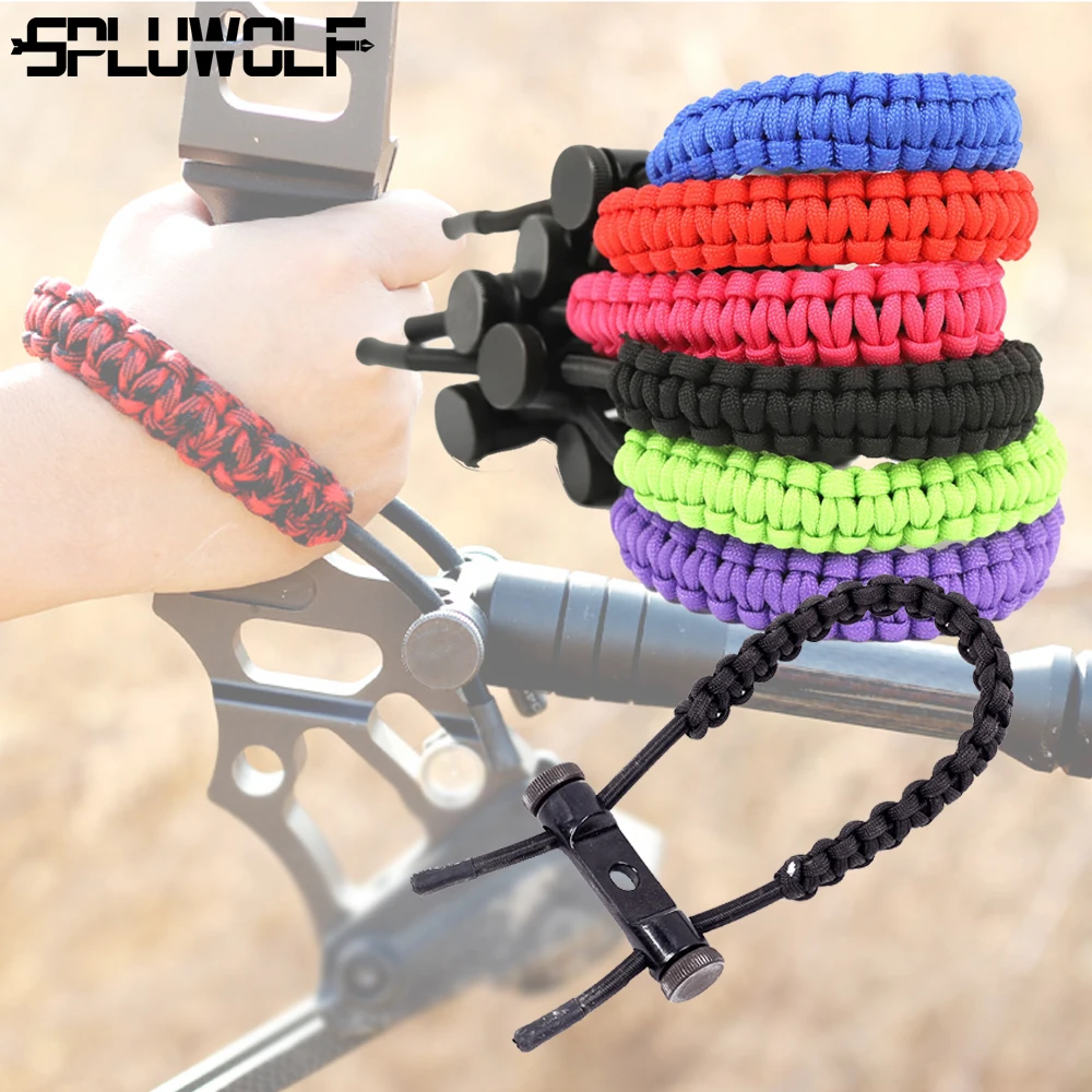 Adjustable Hand woven Hunting Compound Bow Accessory Archery Wrist Sling Braided Rope Wristbands