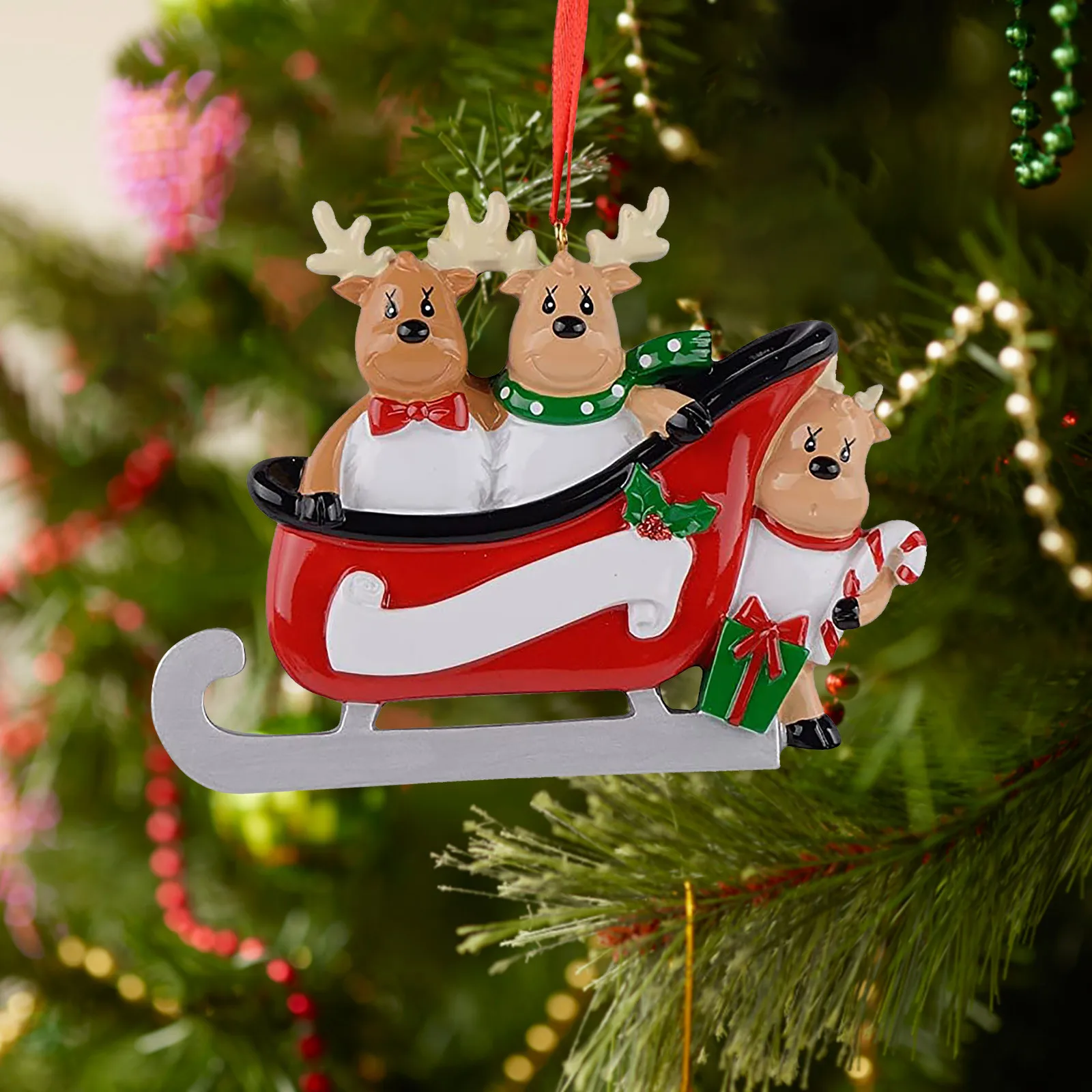 Personalised Family Christmas Tree Xmas Decoration Ornament Xmas Eve 3,4,5,6 