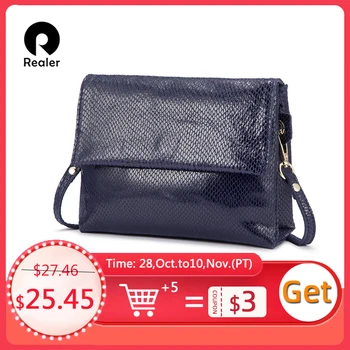 

REALER genuine leather crossbody bags for women 2020 female shoulder messenger bags small totes high quality top-handle bag