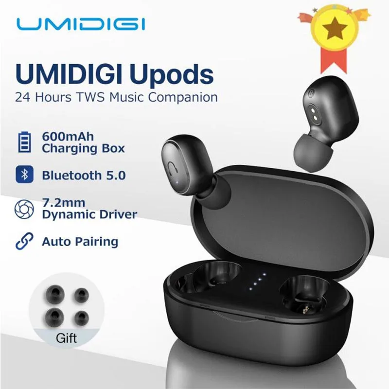 UMIDIGI Upods TWS беспроводные Bluetooth наушники V5.0 гарнитура с микрофоном Спортивное