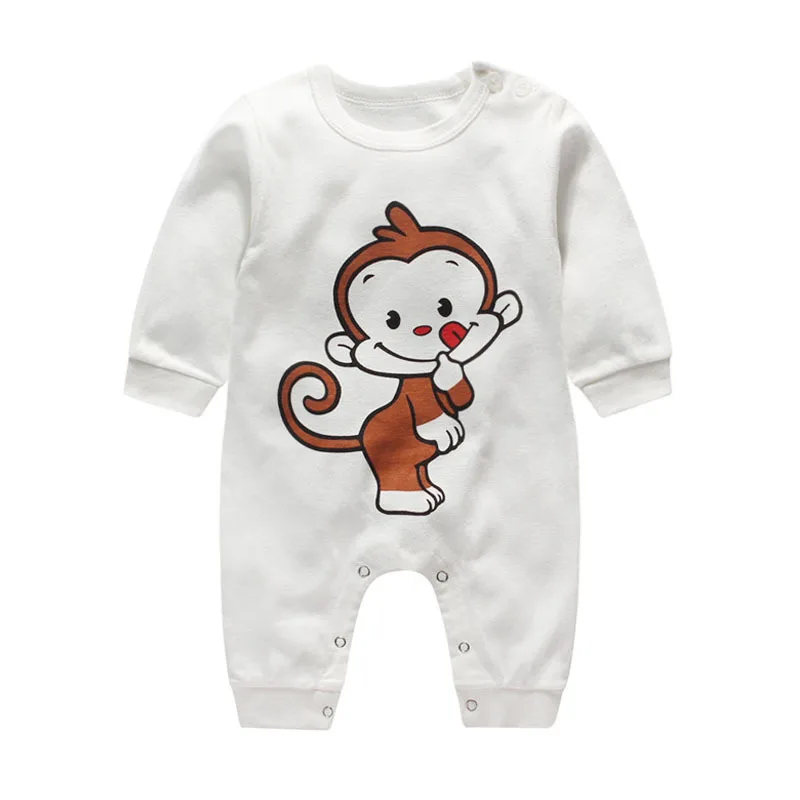 White Monkey Детские комбинезоны для мальчиков и девочек; комбинезоны с длинными рукавами; комбинезоны с рисунком оленя; рождественские наряды для малышей; Милая одежда для малышей - Цвет: White Monkey