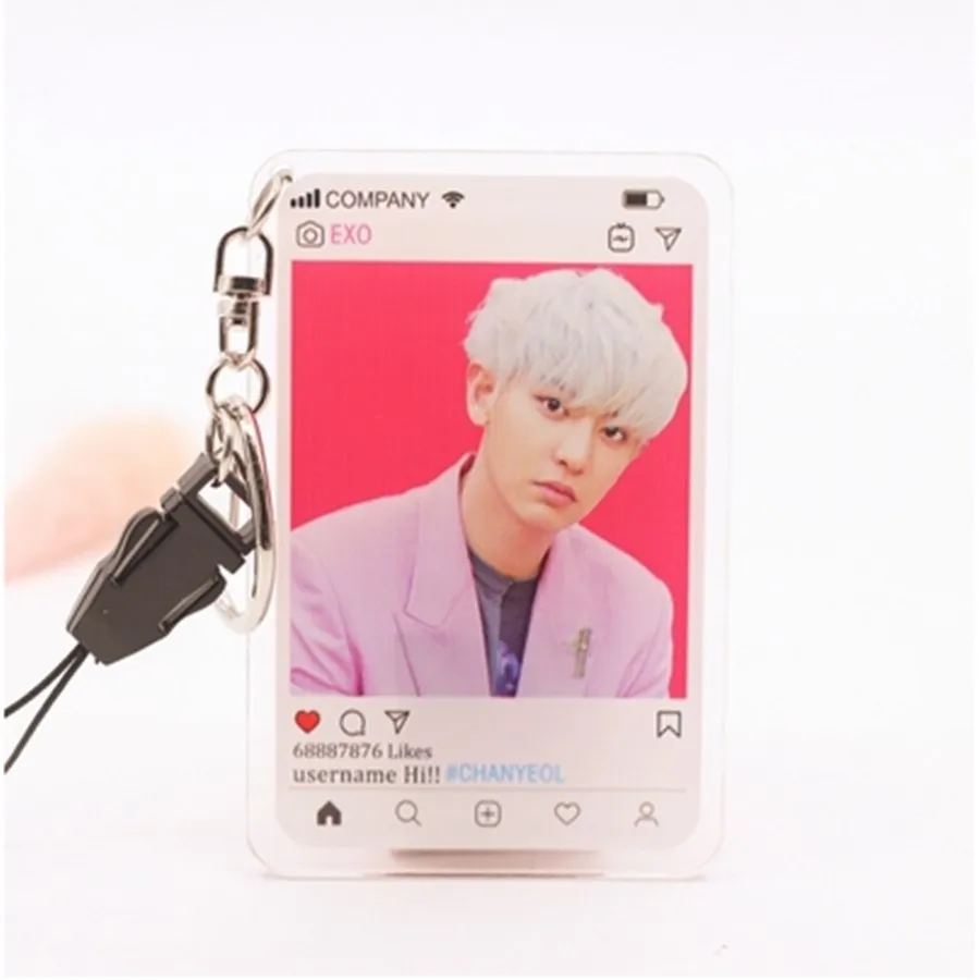 Chan Yeol10 KPOP EXO членов Фотокарта акриловый брелок Baekhyun D.O. Модный брелок с подвеской - Цвет: Chan Yeol10