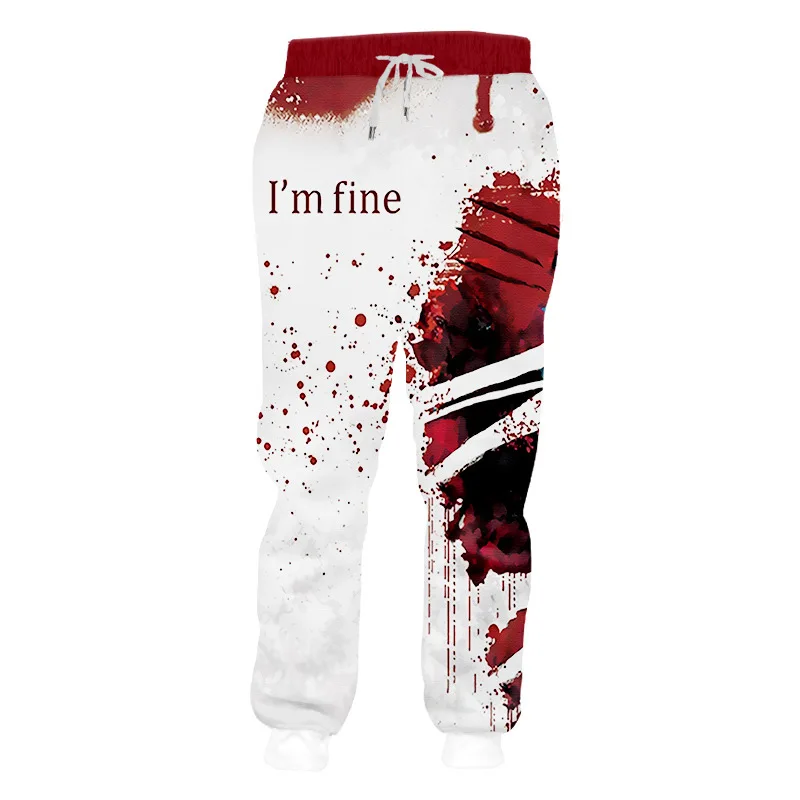 3D джоггеры с цифровым принтом мужские тренировочные брюки I'm Fine blood Graphic Свободные повседневные спортивные штаны унисекс Брендовые Сделанные на заказ штаны-джоггеры