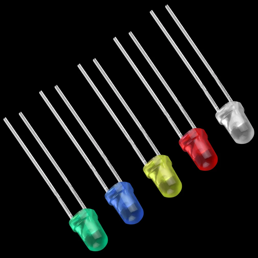 

Dropshipping 100pcs 3mm Led Light White Green Red Blue Yellow LED Light Bulb Emitting Diode Lamps Super Bright Assorted Kit