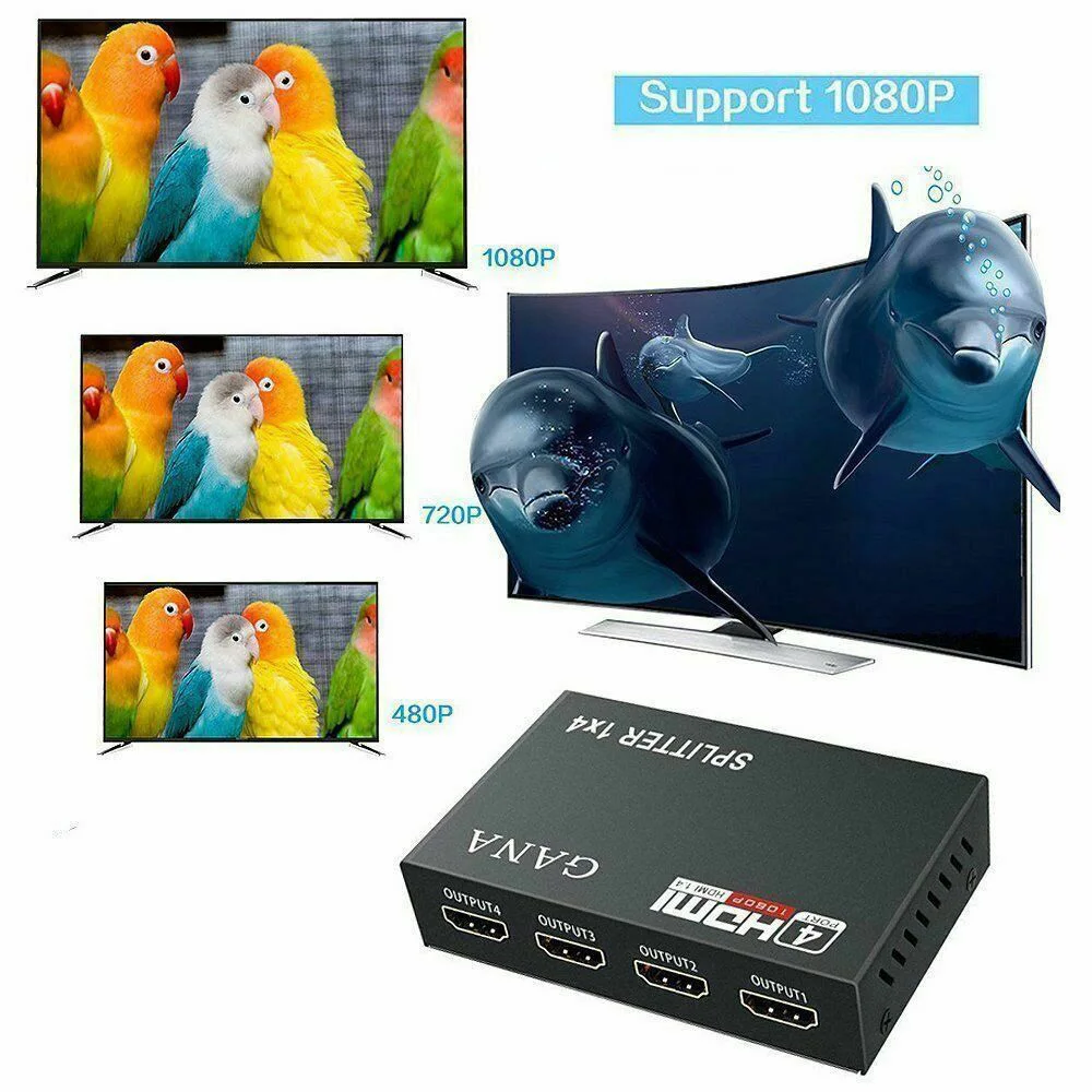 Full HD HDMI Сплиттер 4 порта концентратор ретранслятор усилитель v1.4 1080p 1 в 4 Выход надежно распределить HDMI
