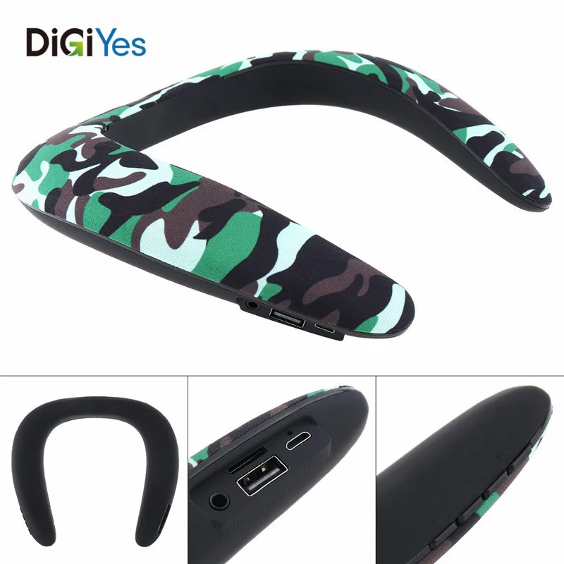 

16580 Collar U-shape Wireless Wearable Bluetooth Speaker TF Card with ABS and Voice Prompt for Sports / Teenager / Children