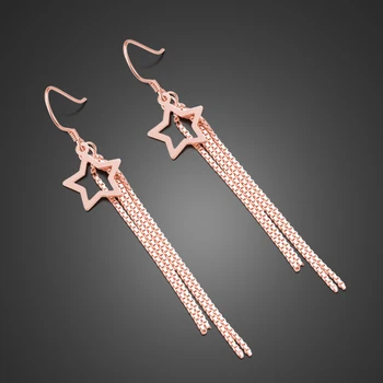 

Hot Hollow out star earrings 100% 925 sterling silver Women long tassel earrings Vintage Lady party silver jewelry wholesale