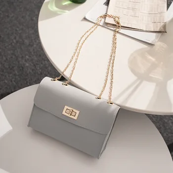 

PU Leather Chain Mobile Phone Shoulder bags Simple Small Square Bag Women's Designer Handbag 2020 High-quality