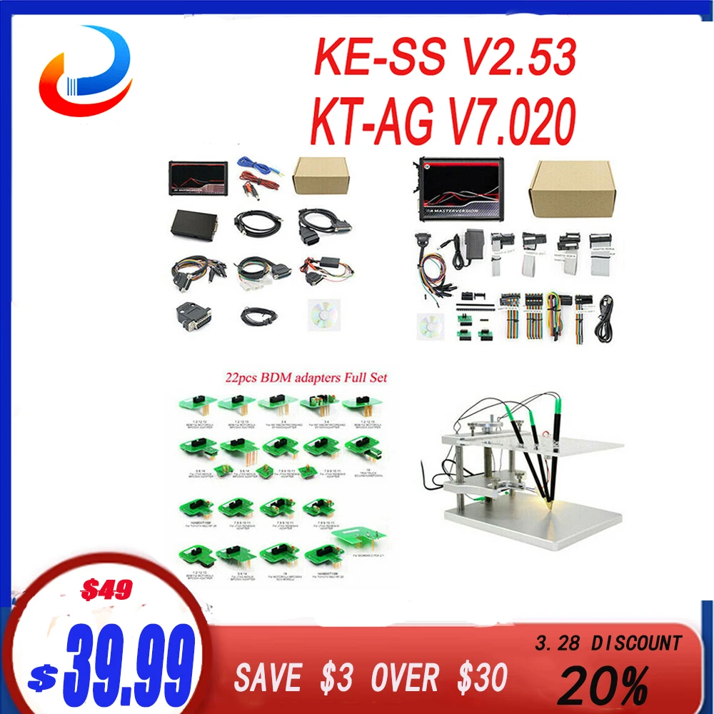 Full adapters BDM Frame For ECU Programmer Tuning Online EU Red KESS Full 2020 KTAG V5.017 KTAG V7.020 Master Chip Tuning