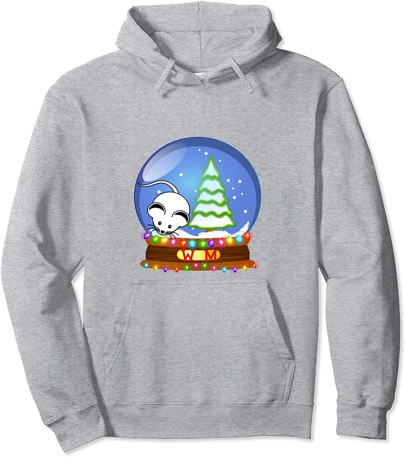 Mucho bien bueno Púrpura cuadrado Christmas snow globe Santa White Mouse funny Christmas Pullover Hoodie ropa  de hombre 2020 de marca