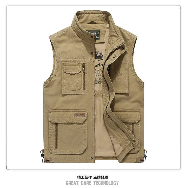 Spring And Autumn New Style Waistcoat Men's Loose And Plus-sized Coat Multi-pockets Photography Fishing Vest Shirt Fashion