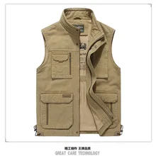 Spring And Autumn New Style Waistcoat Men's Loose And Plus-sized Coat Multi-pockets Photography Fishing Vest Shirt Fashion