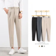 Zogaa Весна Осень Мужчины Платье Брюки для бизнес на каждый день Slim Fit лодыжки длина Pantalon Homme Твердые строгие брюки костюм брюки Новинка