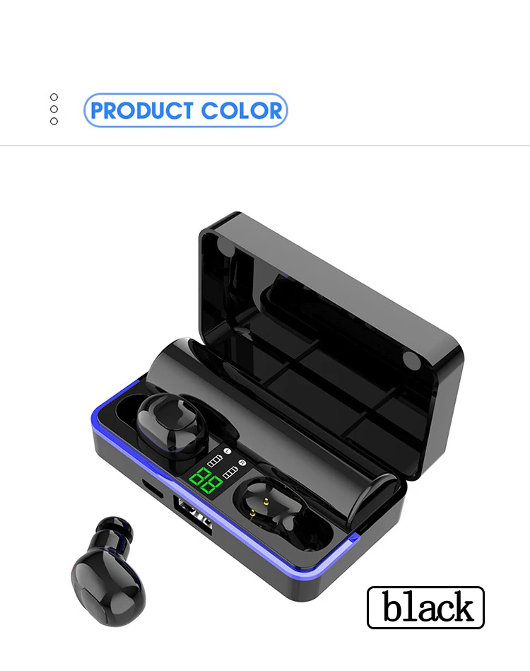 TWS Bluetooth наушники с микрофоном светодиодный дисплей беспроводные Bluetooth наушники с шумоподавлением внешний аккумулятор HD наушники