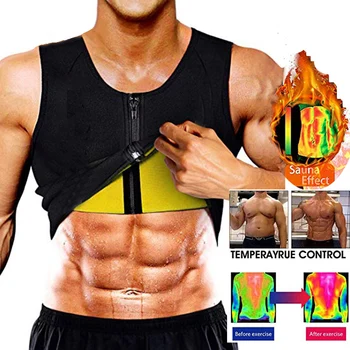 

Hot Body Shaper Corset For Weight Loss With Zipper Neoprene Sauna Suit Waist Trainer Vest Tank Top Workout Shirt