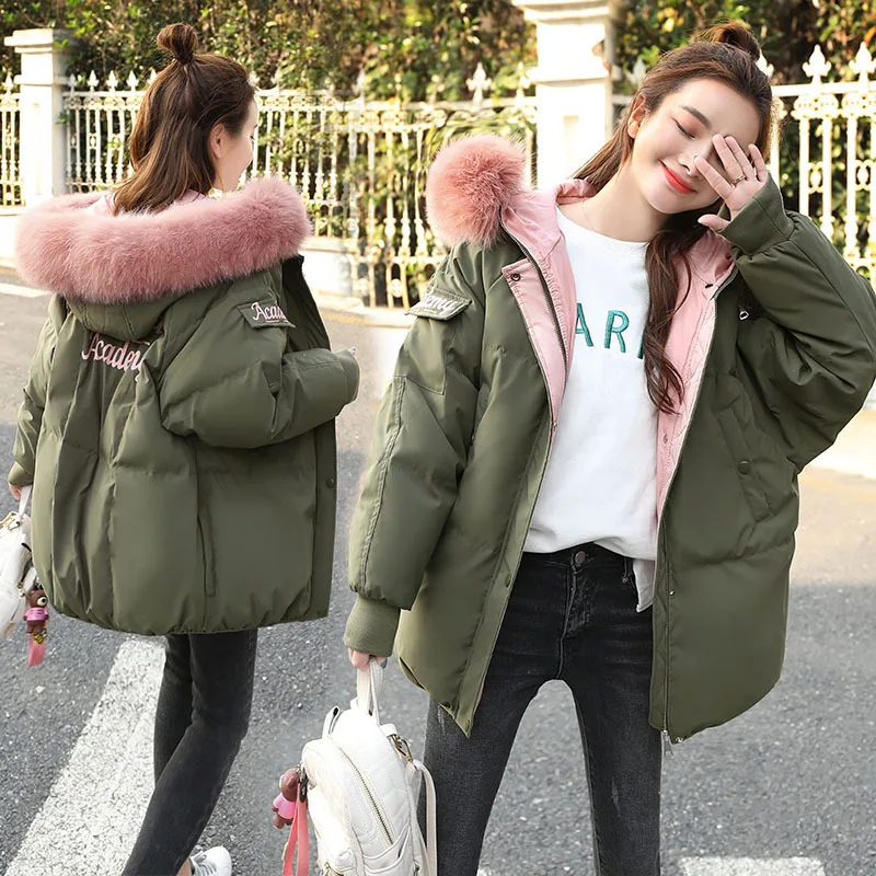

2018 New Style WOMEN'S Dress Winter Coat Korean-style Thick Warm Short Cotton-padded Clothes Versatile Loose-Fit Cute Small Cott