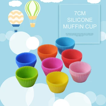 

12 pcs Round Shaped Silicon Cake Baking Molds Cake Mold Cupcake Baking Muffin Case Cup Party Tray Cake Mold Kitchen Baking Tools