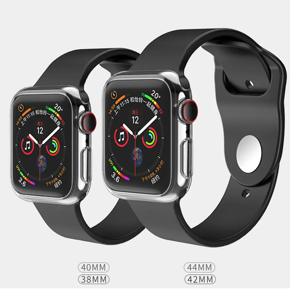 Прозрачная крышка для apple watch 5 Чехол iwatch 44 мм 40 мм apple watch 4 ультра-тонкий ТПУ защитный бампер для экрана Аксессуары для часов