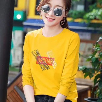 

Autumn Fashion Women Japanese Harajuku Cute Solid Loose Long Sleeve T-Shirts Lady Girls Basic Tee T Shirts Tops white color