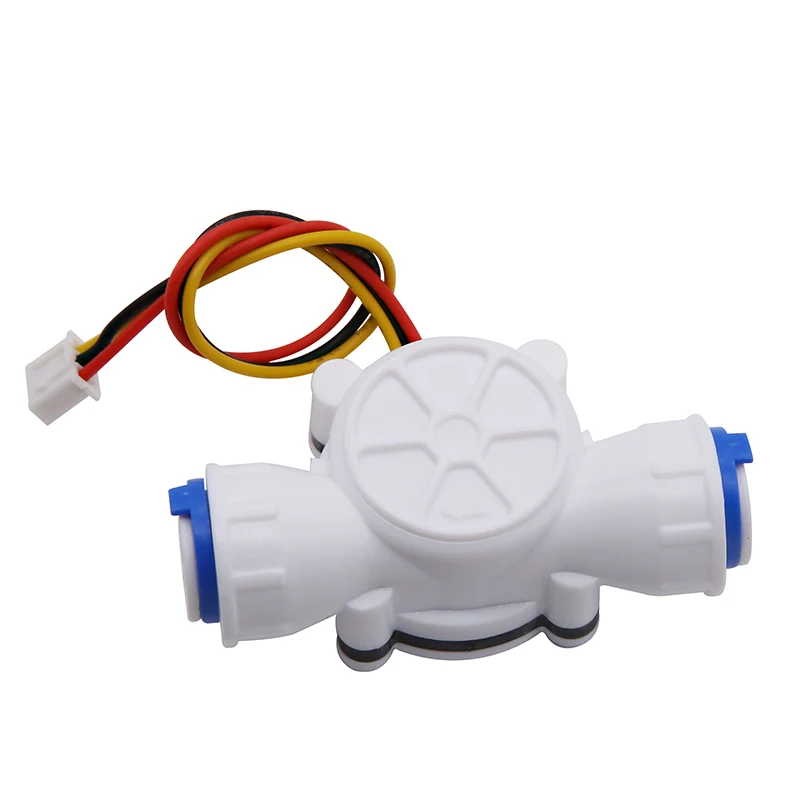 1/4" 3/8" PE Pipe Water Flow Sensor 1.75MPa Hall Sensor Coffee Machine Turbine Flowmeter DC5~18V