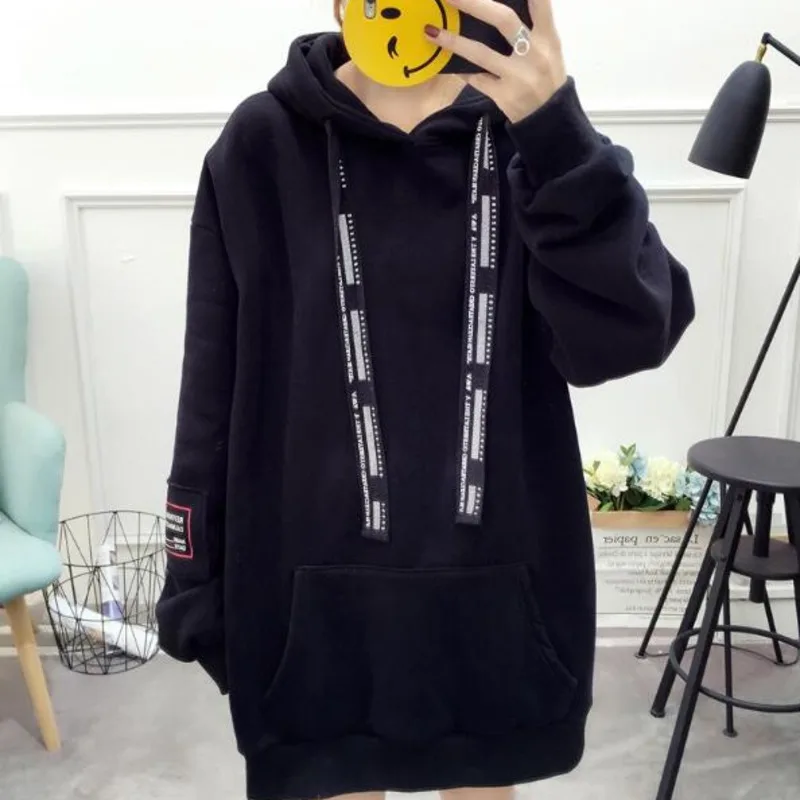  #2391 Sweatshirts For Women Plus Size Harajuku Hoodie Autumn Winter Long Sleeve Cotton Hooded Thick