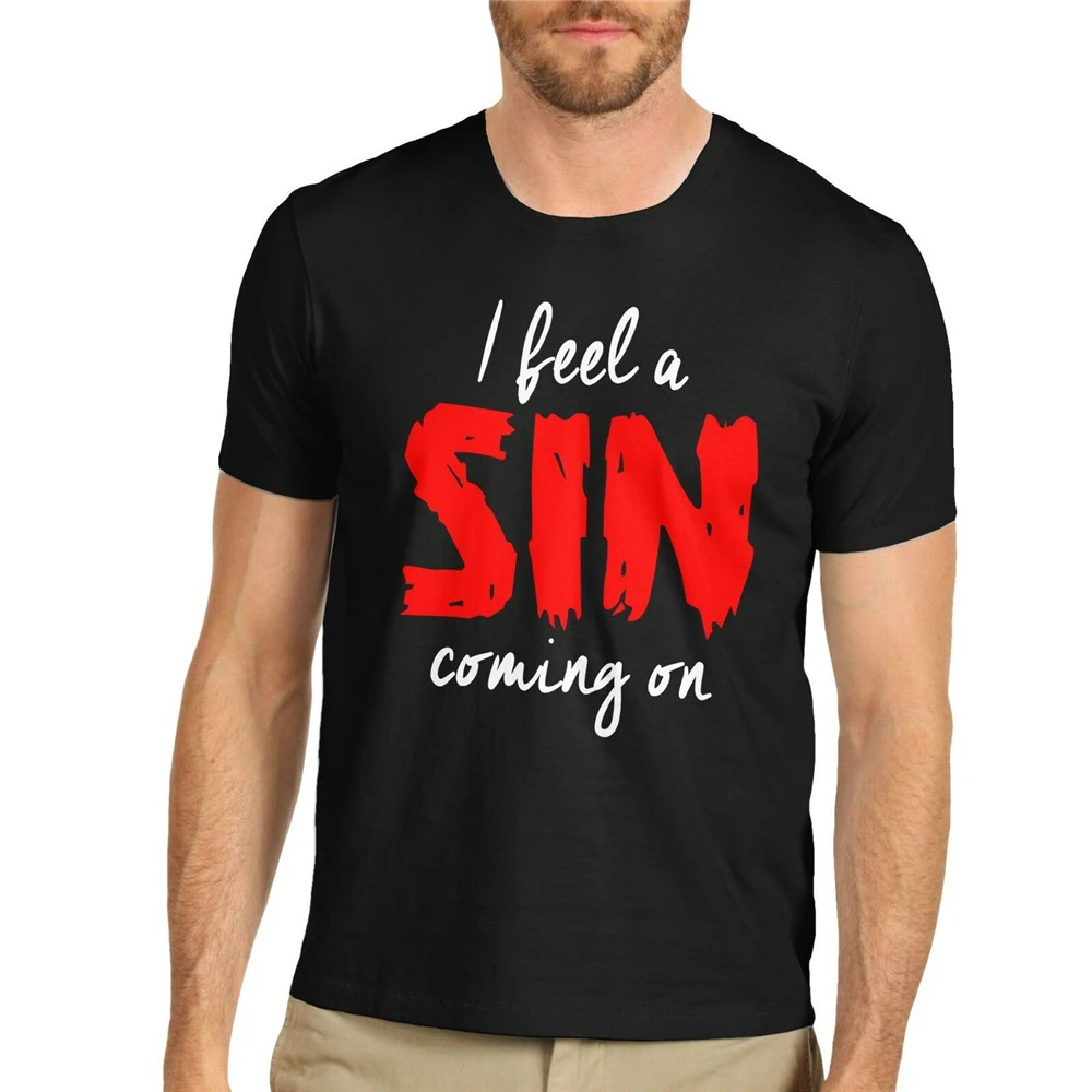 Men'S I Feel A Sin Coming On смешная футболка с надписью популярная без тегов | Мужская