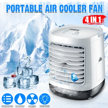 

Mini Portable Air Conditioner 7 Colors LED Conditioning Humidifier Purifier USB Desktop Air Cooler Fan with Water Tank Home 5V