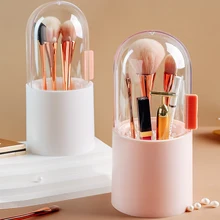 

Cosmetic Storage Case Make Up Brush Storage Box Makeup Tool Pen Nail Polish Transparent With Cover Organizer Bucket