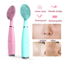 USB зарядка электрическая Чистящая Щетка массажная ручная Водонепроницаемая силиконовая очиститель кожи лица делает более гладкой
