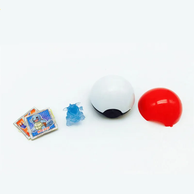 30 мм Pokeball с случайным одним Pkt Mon Crystal Pet и 2 шт. карты стикер Аниме игра Карманный мяч Пикачу фигурка игрушка