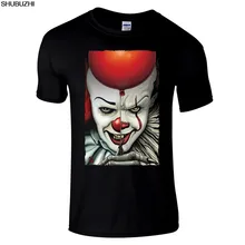 Pennywise премиум черная классическая футболка с изображением ужасов, футболка с изображением героев мультфильмов, футболка для мужчин, унисекс, новинка, shubuzhi, sbz4509