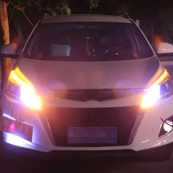 

2pcs Neon Car Turn Signal Guide Strip Headlight Assembly Auto Lamps Cars DRL LED Daytime Running Lights Car Accessories