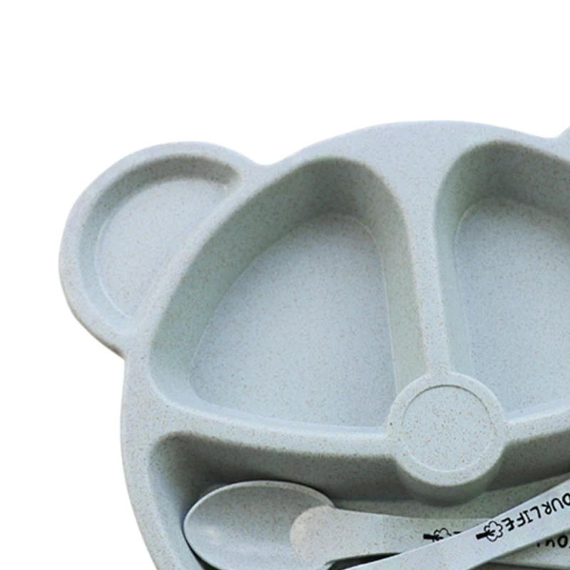 3 шт./компл. для маленьких мальчиков и девочек стильная футболка с изображением персонажей видеоигр Форма однотонные Цвет посуда для кормления детей пластины, столовая ложка, вилка, эко