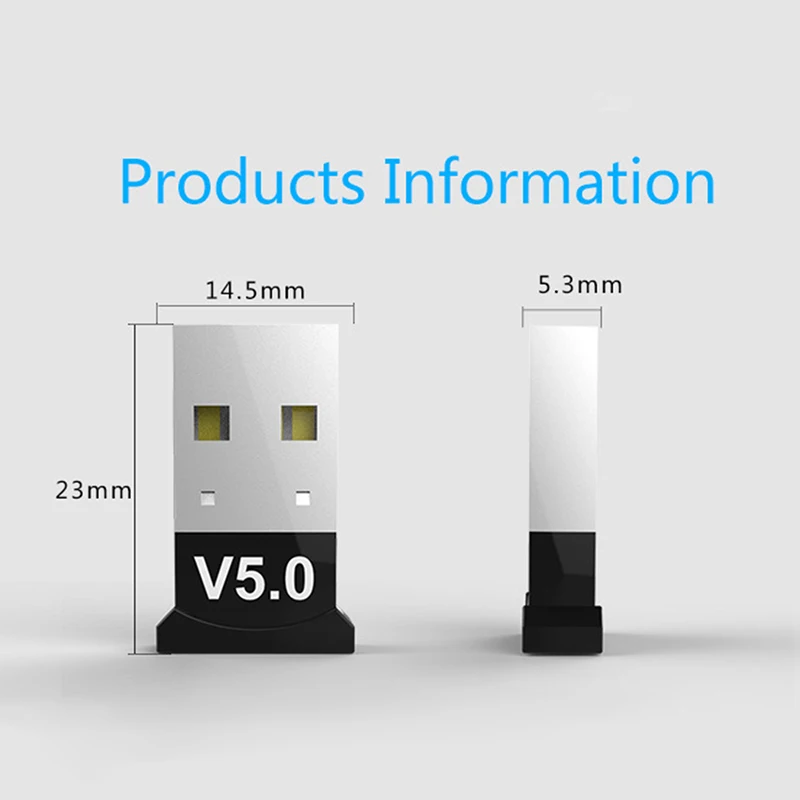 Bluetooth адаптер 5,0 USB компьютер Бесплатный привод Bluetooth аудио приемник ключ Музыкальный Аудио приемник передатчик для Windows