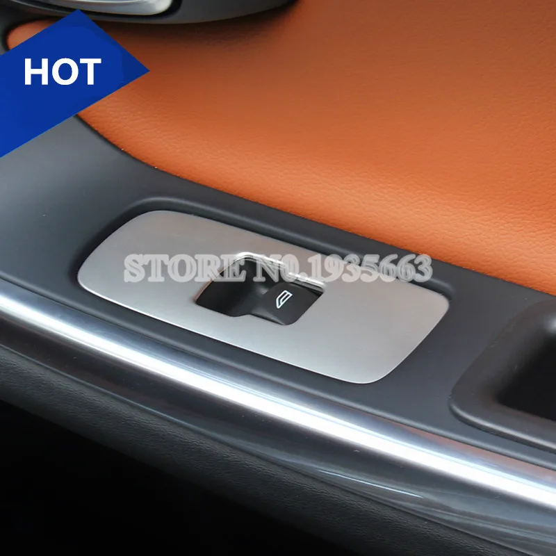 Для VOLVO S60 автомобиля из нержавеющей стали двери окна кнопку рамки накладка 2011 2017 4