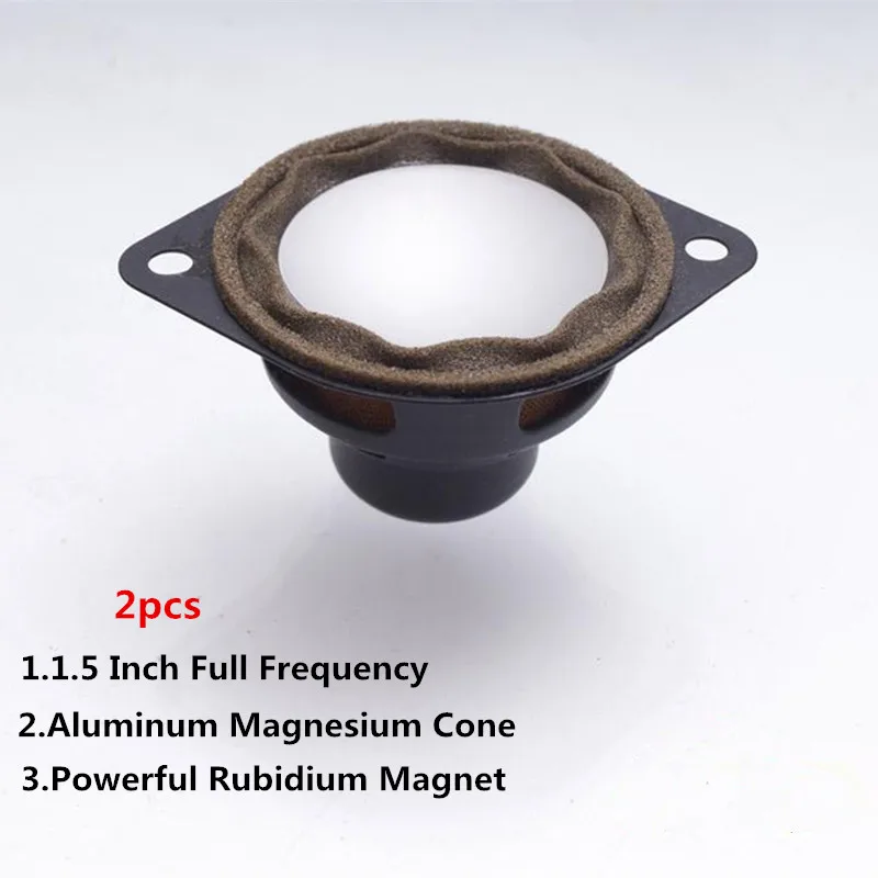 2Pcs 1.5 Pollici 8 Ohm Full Range Tweeter Speaker 80W Audio Auto Sound Altoparlante Alluminio Magnesio Cono Potente Magnete In Rubidio