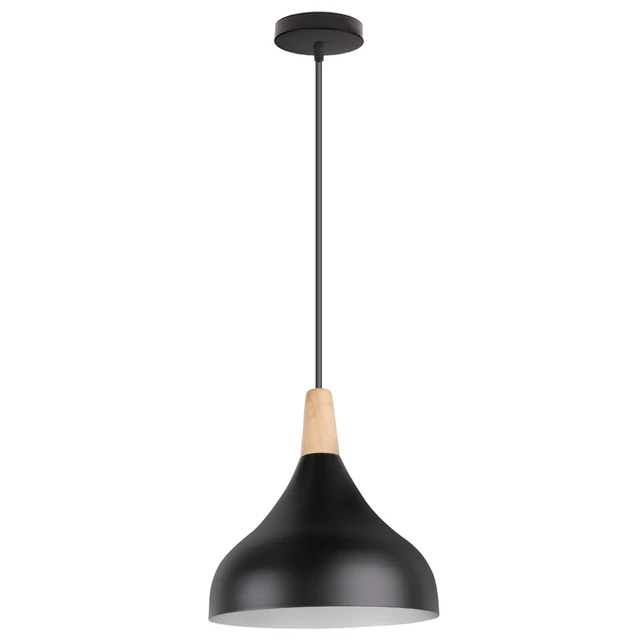 Modern Nordic Simple Wood Pendant Lights LED Hanging Lamp Colorful Aluminum Fixture Kitchen Island Bar Hotel Home Decor E27 Black