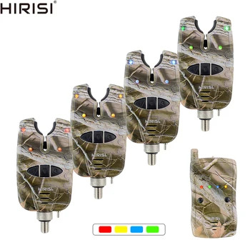 

Carp Fishing Bite Alarm Set Waterproof 1+ 4 Camouflage Color Wireless Fishing Alarm B1208