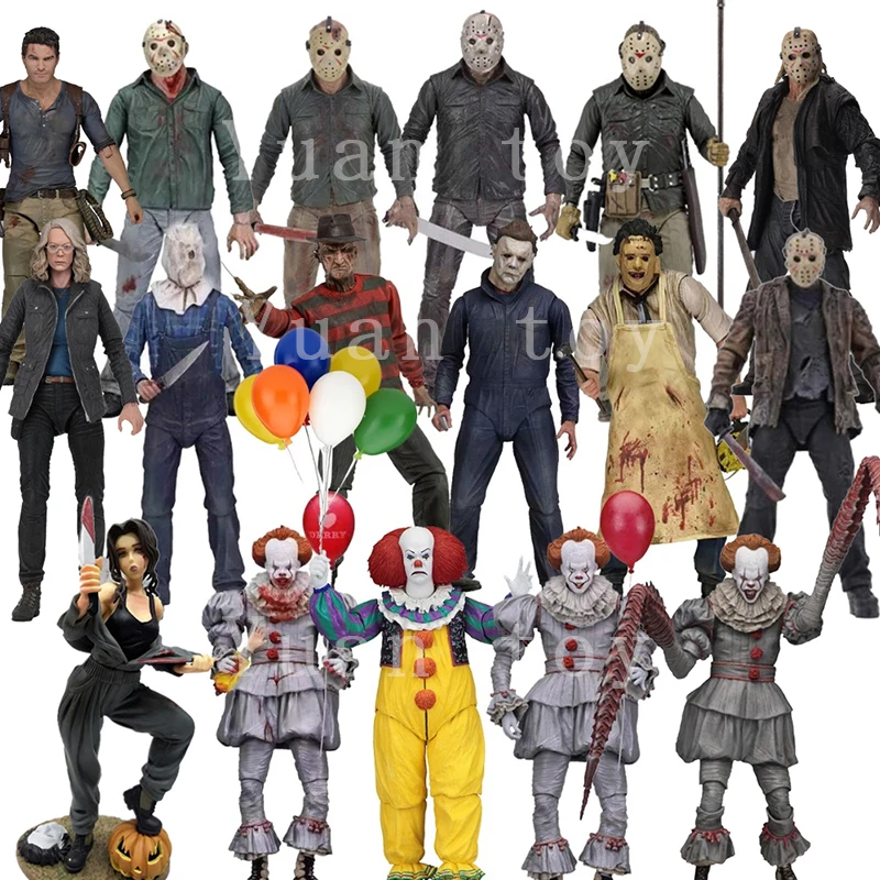 Оригинальный NECA 13-я пятница Джейсон кожаное лицо Стивен Кинг Джон Майкл Майерс Фредди кругер пеннивайз Джокер фигурка