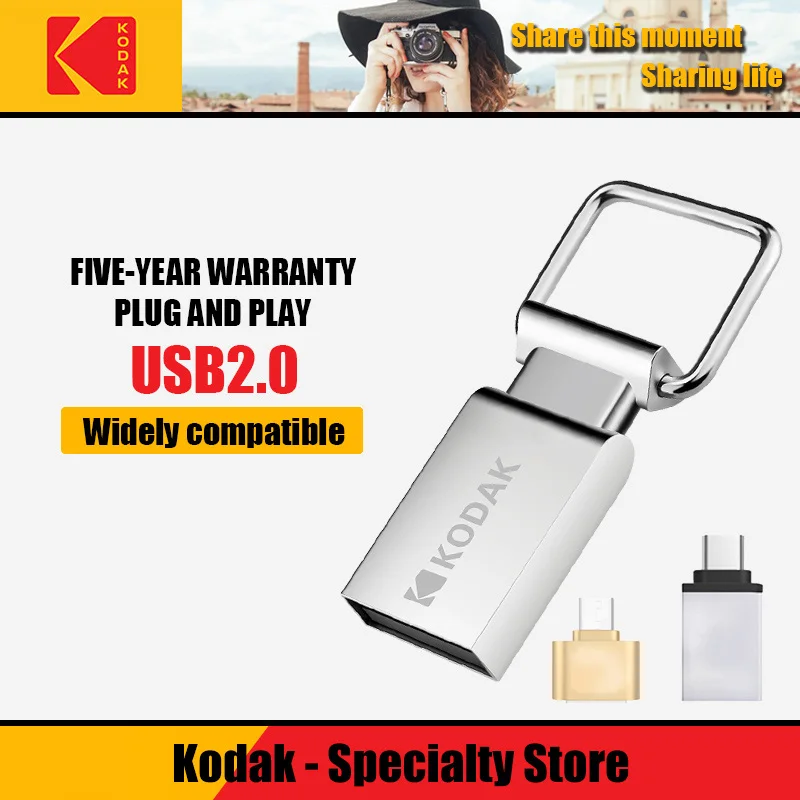 Kodak USB K112 usb флэш накопитель мини 16 ГБ 2 0 палка 32 Гб металлический флеш 64 добавить