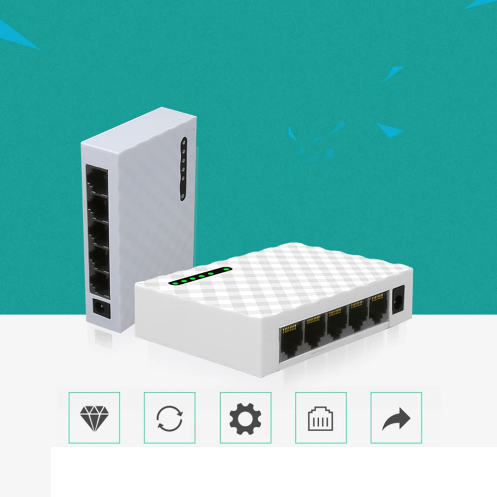 Мини 5 портовый 4 сторонний Настольный гигабитный коммутатор/сетевой коммутатор