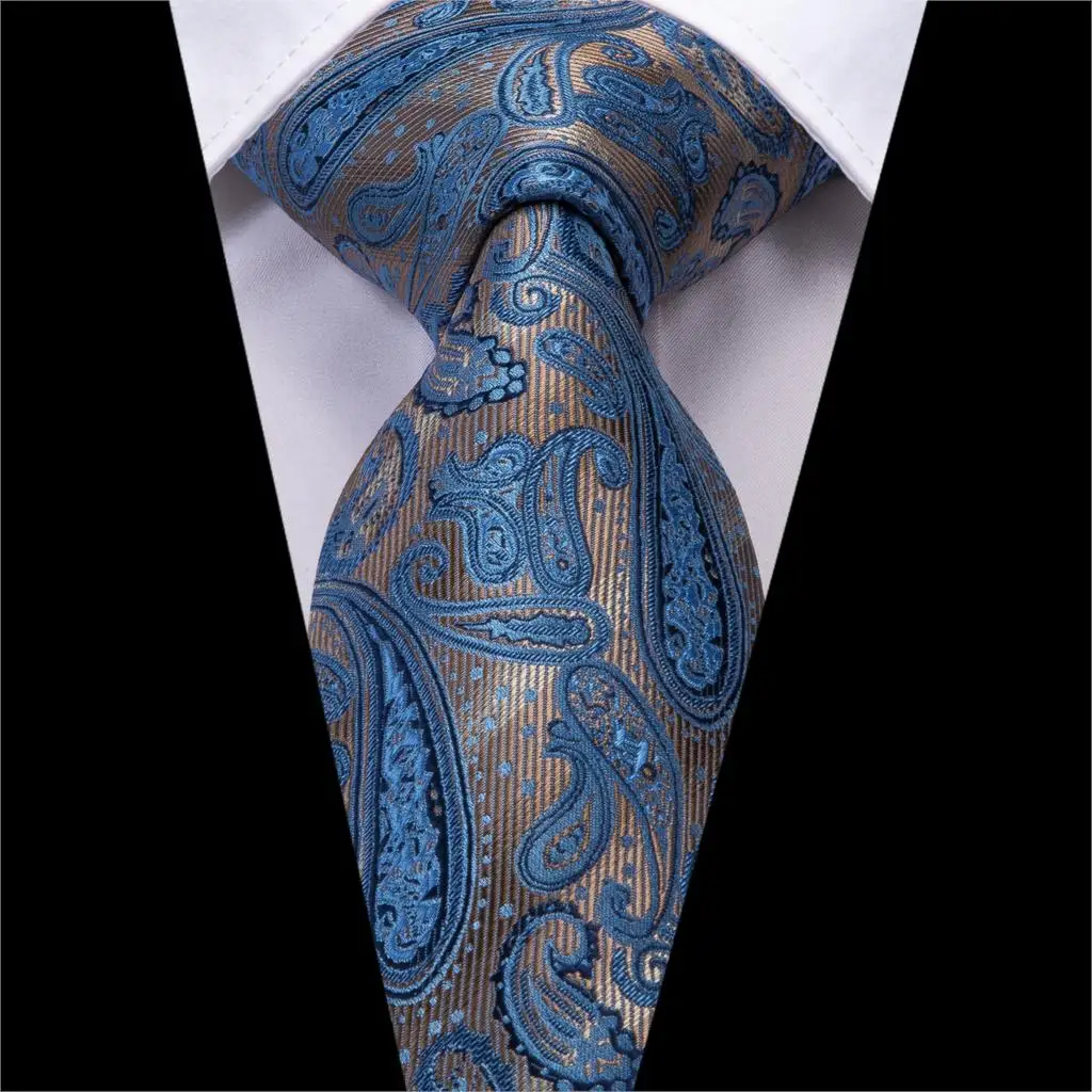 Hi-Tie, мужские Цветочные Галстуки, серый шелковый галстук для свадьбы, синий галстук с узором пейсли, набор, карманные Квадратные запонки, деловой галстук, 150 см, SN-3533