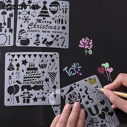 EZONE – modèle de règle de dessin, Alphabet anglais, modèle ajouré, ballon, amour, Graffiti, 5 pièces 