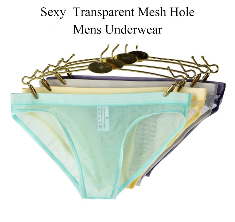 boxer briefs with ball pouch Men's Sexy See Through Briefs Mesh Sheer Transparent Stretchy Seamless Panties Underwear Mid-Rise Ultra-Thin Male Underpants mens transparent briefs