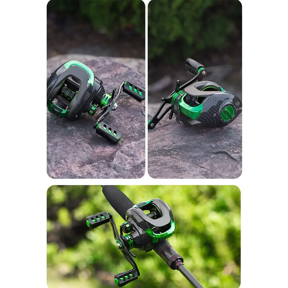 Professional Lure Low-Profile Reel Double Brake Speed Ratio 7.1:1 Fishing Reel Anti Seawater Fishing Force 6kg Fishing Reels