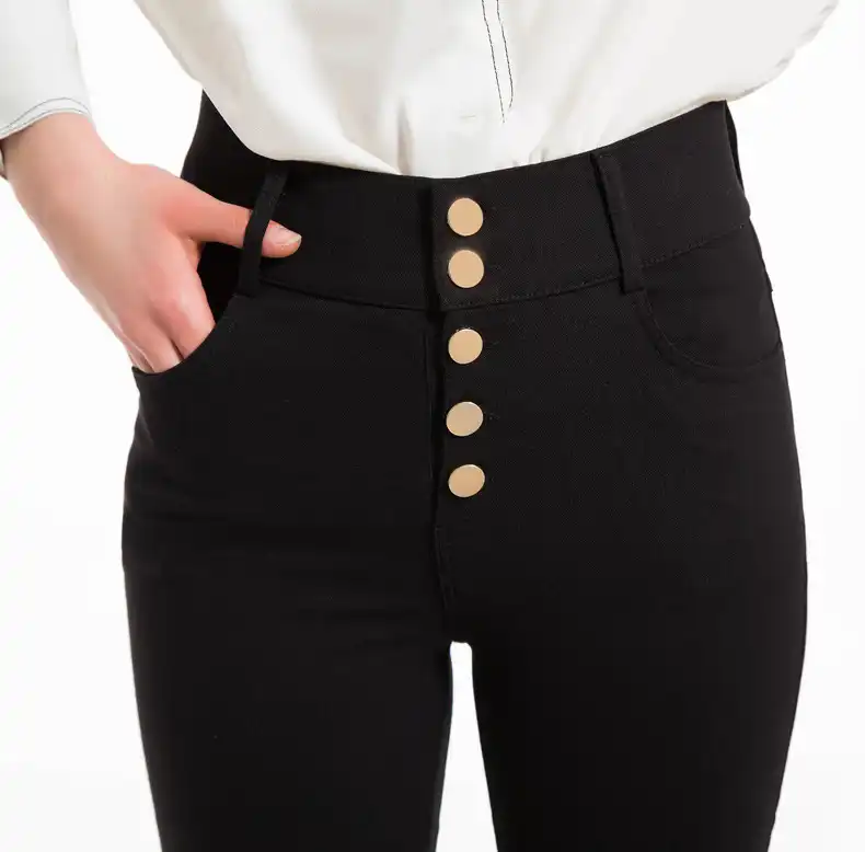 High Waist Skinny Black Pencil Pants 